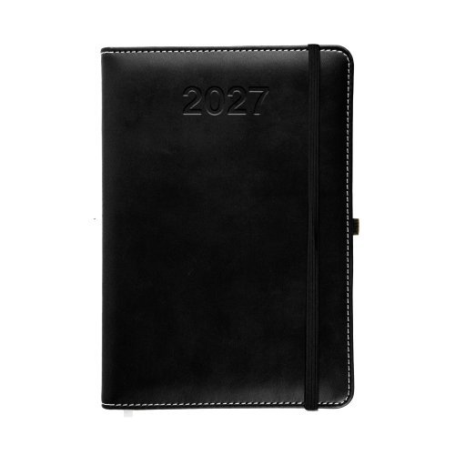 Agenda Giornaliera 2027 PU Rigida 15x21cm con Anello Penna