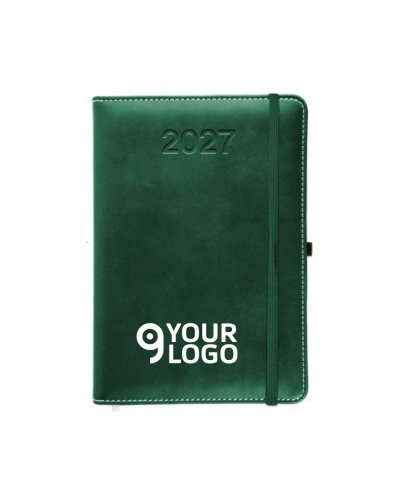 Agenda Giornaliera 2027 PU Rigida 15x21cm con Anello Penna