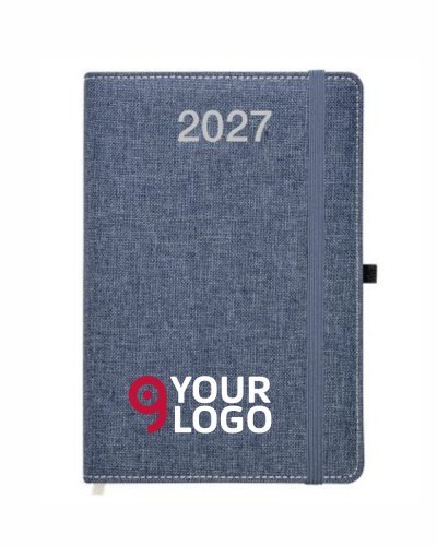 Agenda giornaliera 2027 R-PET mélange rigida con elastico 15x21 cm