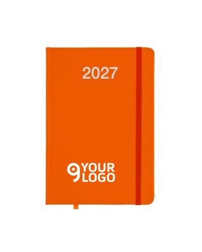Agenda Giornaliera 2027 rigida PU 24x17cm bianca con elastico