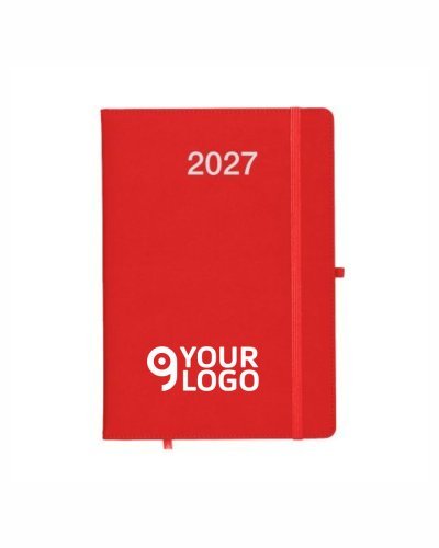 Agenda hebdomadaire 2027, couverture rigide en pu thermocollé avec piq