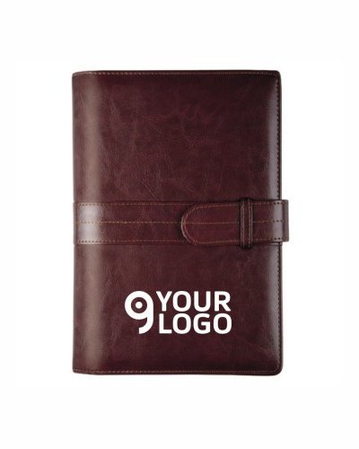 Agenda giornaliera ecopelle 17x24 cm con fibbia, astuccio e inserti