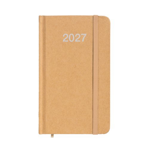 Agenda settimanale 2027 tascabile in cartoncino riciclato 14x9