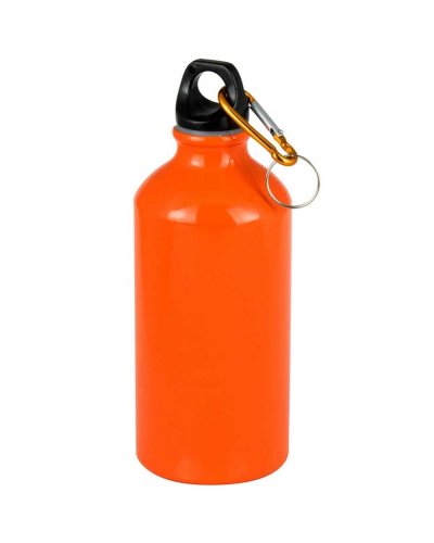 Aluminium Trinkflasche Tjena 500 ml mit leichtem Karabiner silber