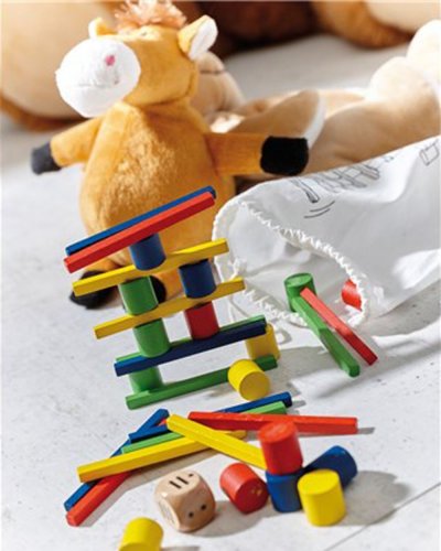 Apilando Color: Juego de Habilidad en Madera Natural 16 Piezas