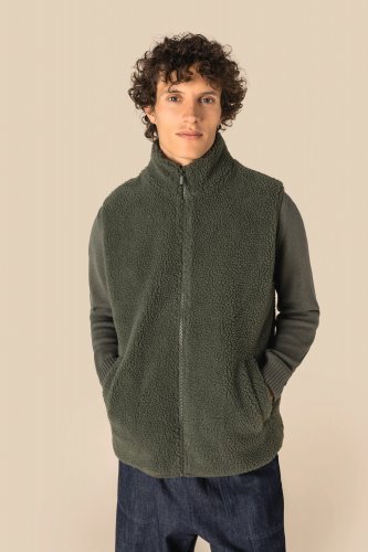Ärmellose sherpa-jacke für herren