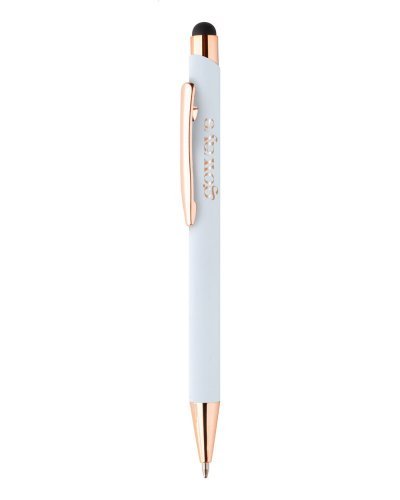 Stylo Auros rose en aluminium recyclé, recharge bleue