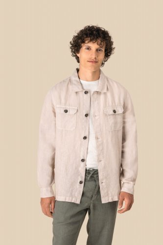 Ausgewaschene herrenhemdjacke aus leinen