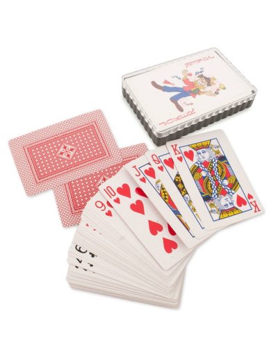 Kartenspiel 54 Kunststoff- und Kartenkarten 10x7 cm - Robustes Deck