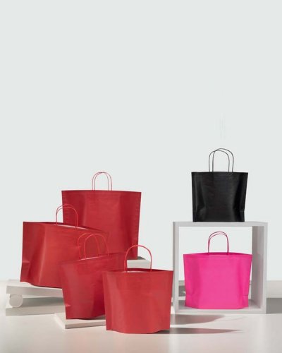 B-BAGS Shopper Colorata Kraft Blanco Manija Retorcida 50x41 cm