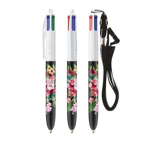 Bic® 4 colours® ballpen + lanyard