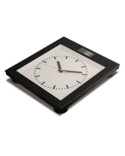 Balance pese personne avec horloge, en verre tempéré, avec pieds antid