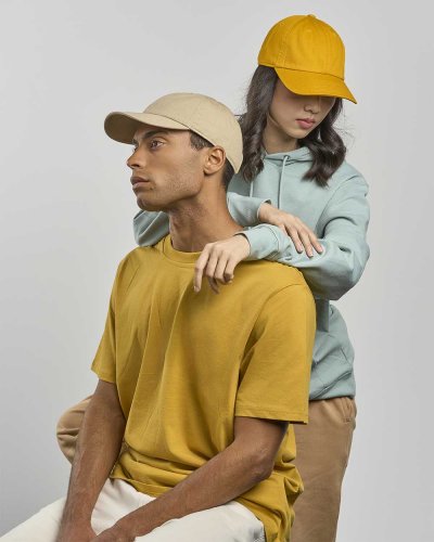 Baseballkappe Dad Hat im Used-Look, Gebogener Schirm - Unisex-Stil