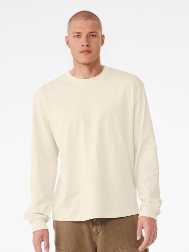 Camiseta Boxy pesada unisex de manga larga