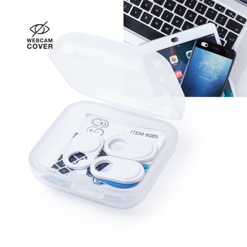 Copertura Webcam Pembol 3pz Blanc/Noir, Ultra Compacte, Boîte de Confi