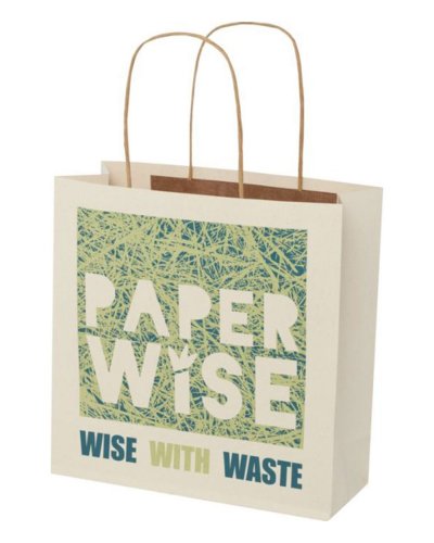 Bolsa de compras de 150 g con asas trenzadas ecológicas 24x24cm recicl