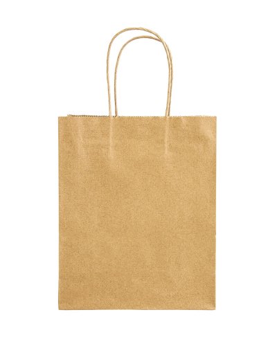Bolsa de compras de papel reciclado 100gr asas retorcidas 18x21,5x8cm 
