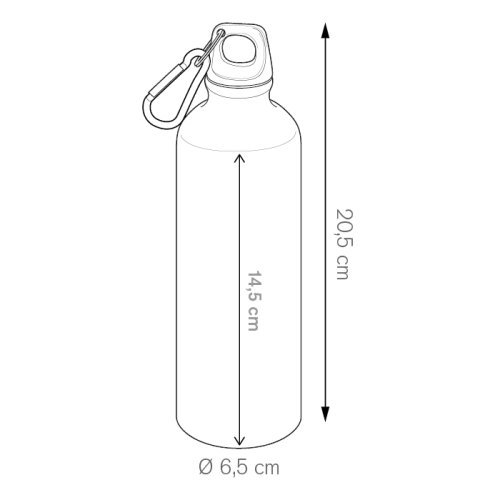 Borraccia Alum Drink 500 ml in alluminio lucido con moschettone