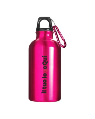 Borraccia in alluminio con moschettone 400ml