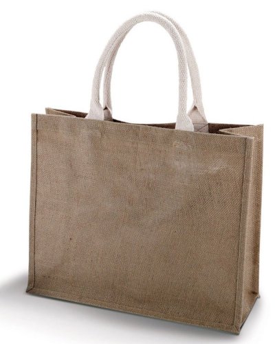 Borsa mare in tela di juta con manici in cotone 42 x 36 x 15