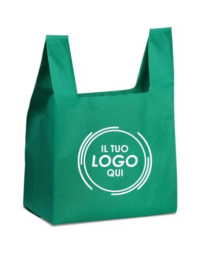 Borsa multicolor con soffietto in TNT termosaldata