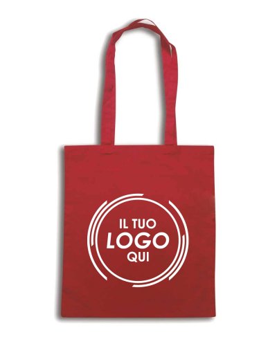 Borsa shopping in cotone manici lunghi
