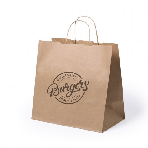 Shopper in Carta Naturale 80g/m² Colore Avana 30x29x18cm Bag