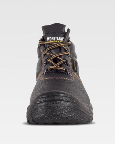 Bota de hombre de cuero negro S1P SRC, antideslizante, SteelPro