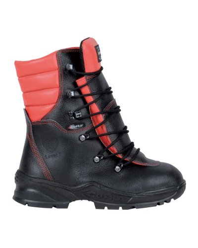 Botas anti-corte Force de cuero negro, EN ISO 20345, suela HRO
