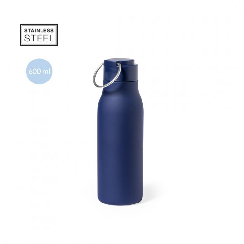 Botella Bucky de acero inoxidable de 600 ml, ligera, resistente, diseñ