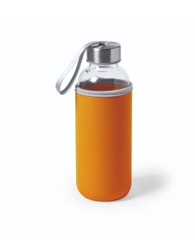 Bottiglia in vetro con custodia in neoprene 500 ml