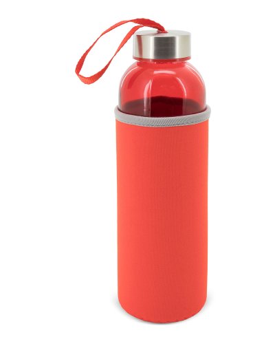 Bottiglia in vetro con custodia in neoprene e cordino 500 ml