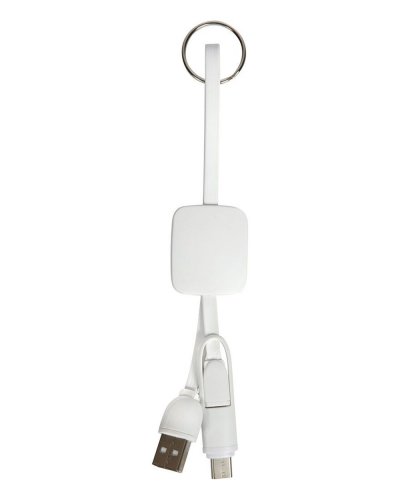 Cable 3 en 1 con llavero, USB-C, Lightning