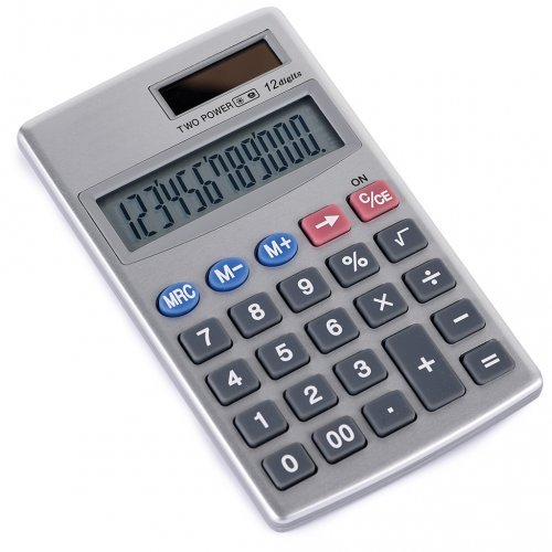 Calculatrice 12 chiffres en aluminium et plastique