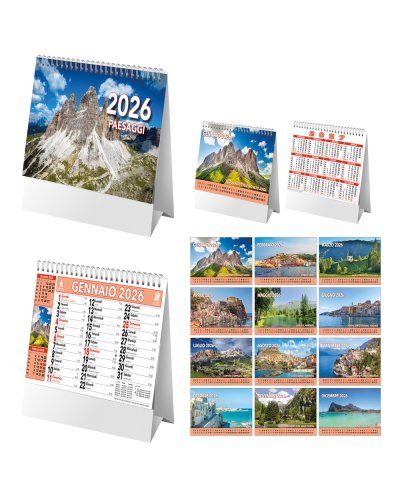 Calendario da tavolo città e paesaggi