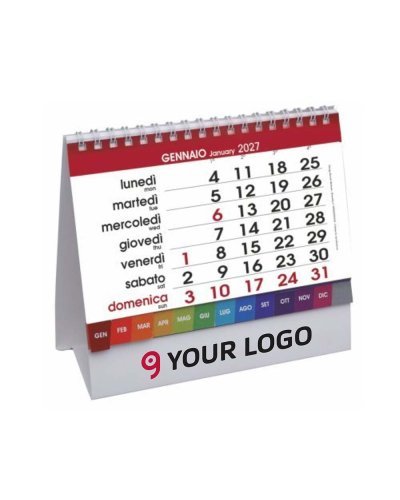 Calendario da tavolo desk bianco, 13 fogli, carta patinata