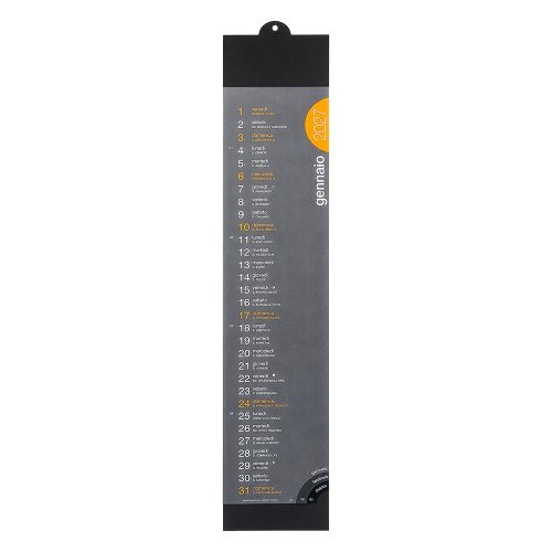 Calendario de pared mensual 2027 en carton negro de 300 g/m2