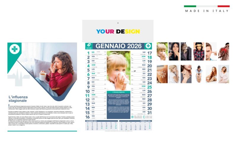 Calendario farmaciamensile 12 fogli  28,8x47