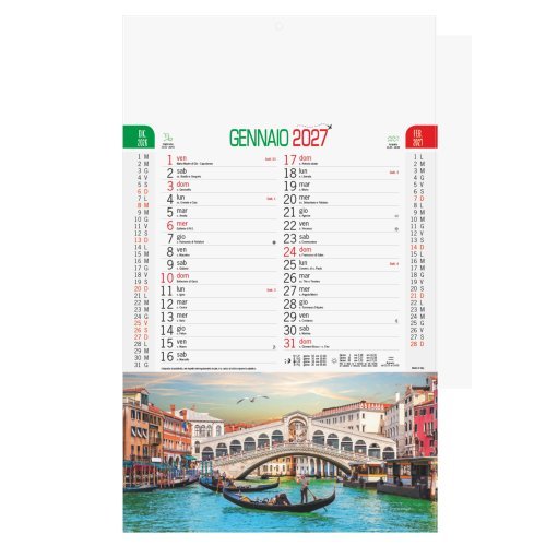 Calendario Italia Cities 2027 trimestrale 29x47cm carta patinata