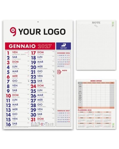 Calendario Olandese Notes 29x47cm carta patinata 12 mesi