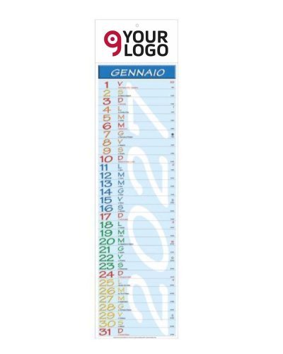 Calendario Olandese Silhouette 12 mesi carta patinata 18x68 cm