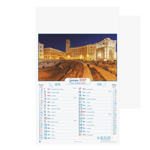 Calendario Puglia illustrato 2027 - 12 mesi carta patinata