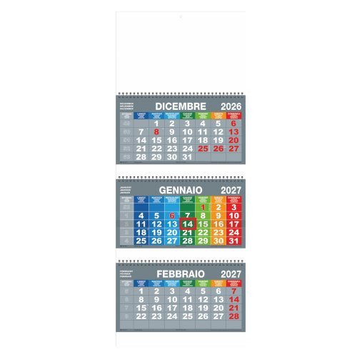 Calendario Trittico Opaco 31x80cm con Cursore – Carta Patinata