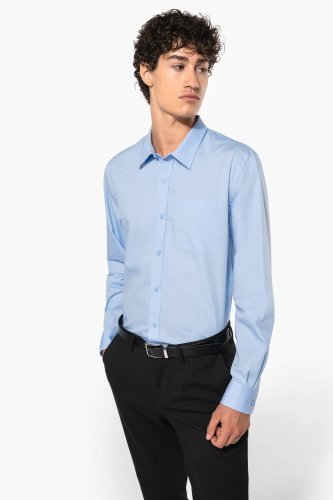 Camicia uomo in popeline manica lunga