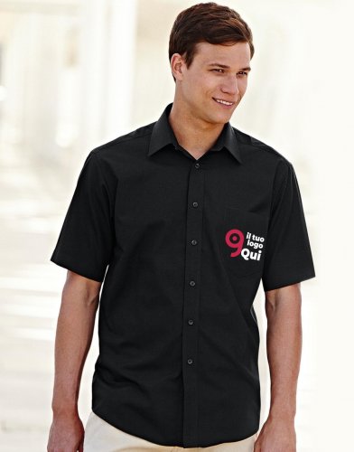 Camicia uomo in popeline maniche corte
