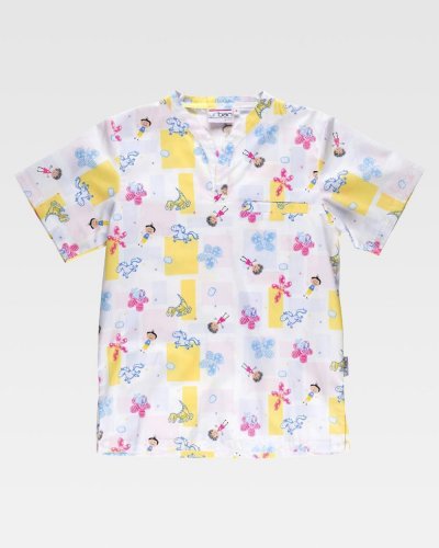Camisa unisex con estampado de motivos infantiles a prueba de manchas