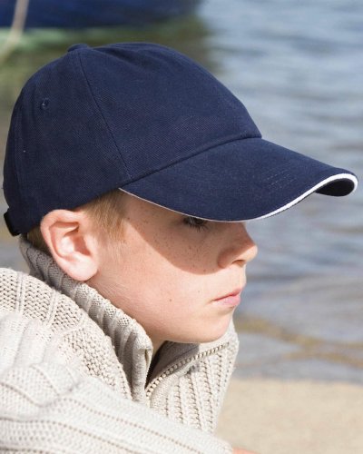 Cappellino bambino in cotone pettinato visiera ‘sandwich’