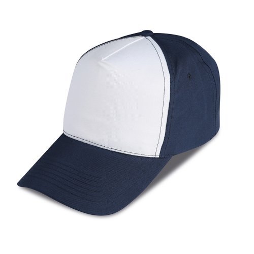 Cappellino golf 5 pannelli bicolore in 100% poliestere