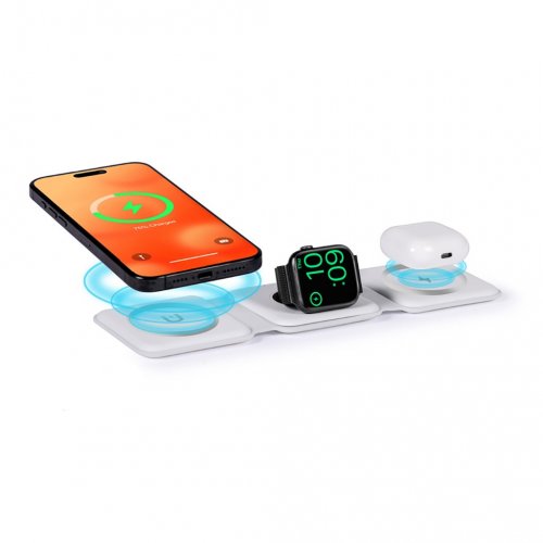 Caricatore wireless 15w magnetico in plastica soft touch pieghevole