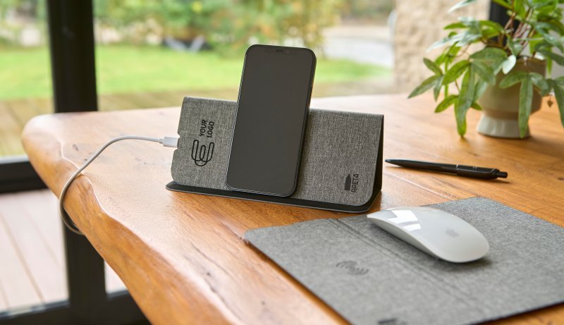 Caricatore wireless selene | riciclato | tappetino per mouse